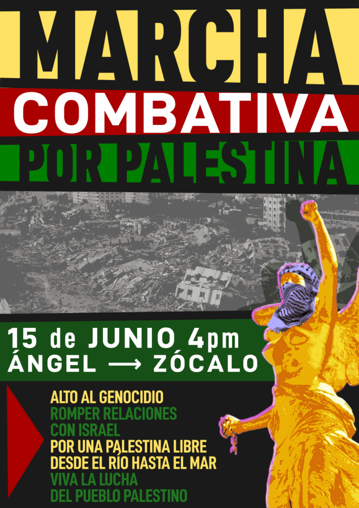 Cartel para la marcha por Palestina del 15 de Junio.
